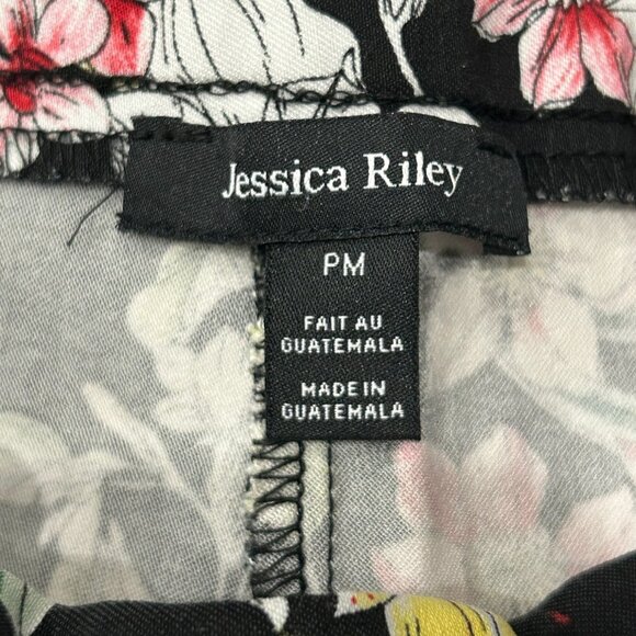 Jessica Riley Black Multicolor Floral Print Casual Shorts Sz PM Summer Vibrant - Picture 5 of 9